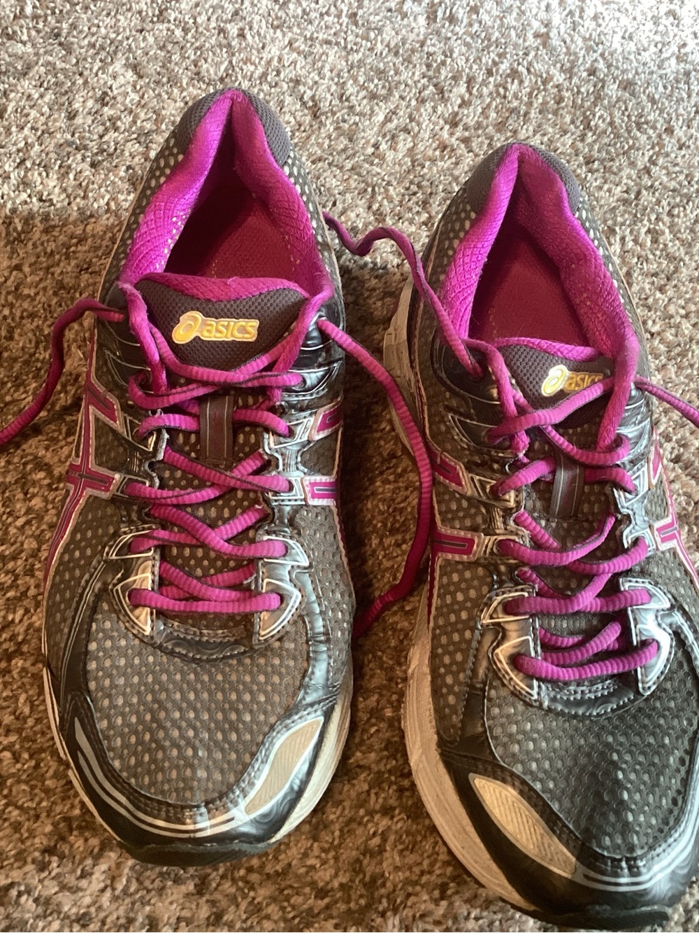 ASICS Gray and Pink Women's Athletic Running Shoes